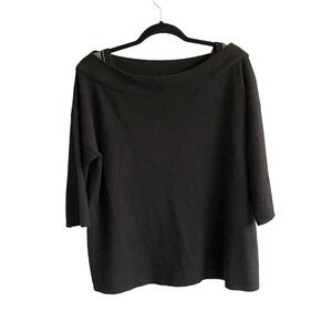 HOTEL PARTICULIER Wool Cashmere Boatneck Sweater Black M